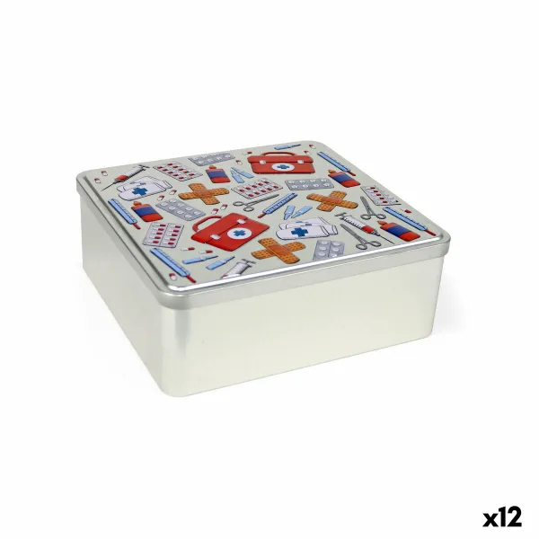 Multi-use Box Confortime Nurse Metal 23,7 x 22,2 x 8,9 cm (12 Units)