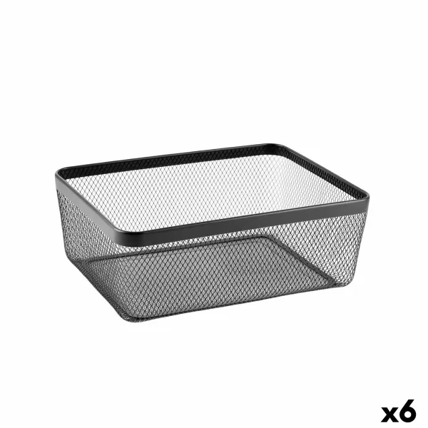 Multi-purpose basket Confortime Black Metal 30,5 x 40,5 x 15,2 cm (6 Units)