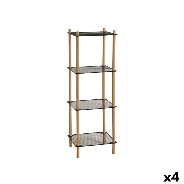 Hyllyt MobleKit Metalli Bambu 35 x 30 x 100 cm (4 osaa)