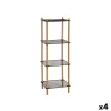 Hyllyt MobleKit Metalli Bambu 35 x 30 x 100 cm (4 osaa)