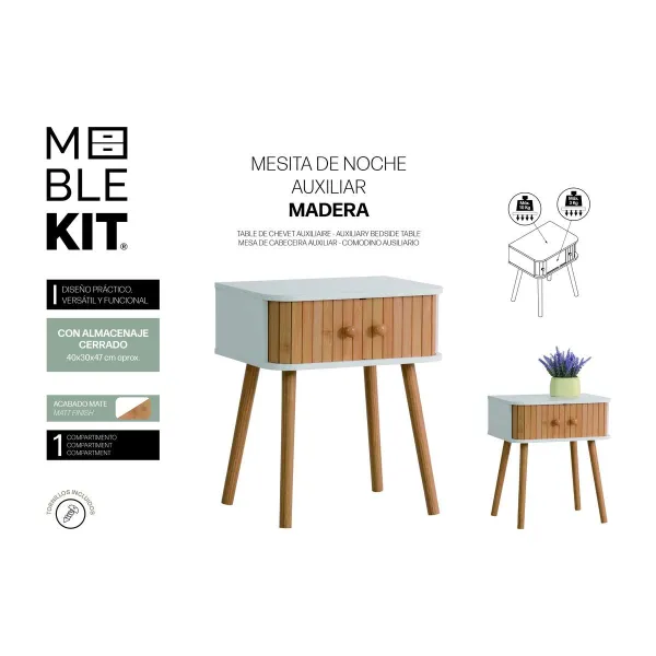 Sivupöytä MobleKit 40 x 30 x 47 cm (4 osaa)