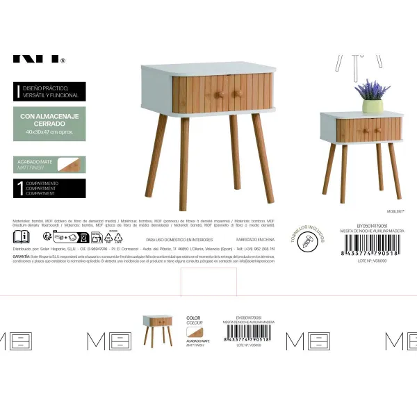 Sivupöytä MobleKit 40 x 30 x 47 cm (4 osaa)
