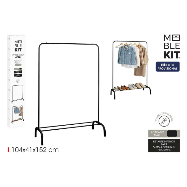 Вешалка MobleKit Чёрный 18 mm 104 x 41 x 152 cm (6 штук)