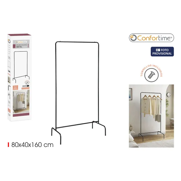 Coat rack MobleKit Black 16 mm 80 x 40 x 160 cm (6 Units)