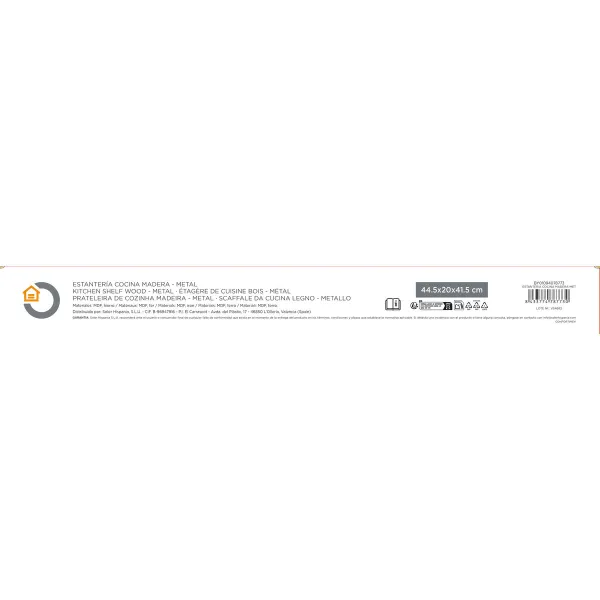 Shelves Confortime Wood Metal 44,5 x 20 x 41,5 cm (4 Units)