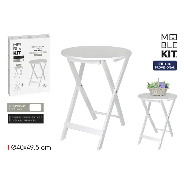 Šoninis staliukas MobleKit Balta 40 x 40 x 49,5 cm (4 vnt.)