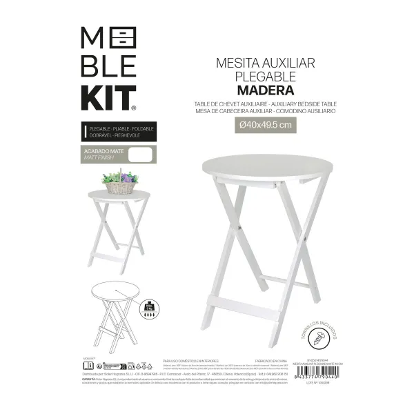 Side table MobleKit White 40 x 40 x 49,5 cm (4 Units)