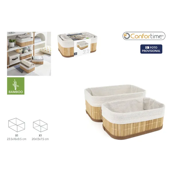 Набор корзин Confortime Коричневый Бежевый Бамбук 2 Предметы (12 штук)