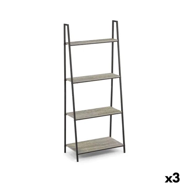 Hyllyt MobleKit Musta Harmaa Puu Metalli 60 x 34,5 x 150 cm (3 osaa)