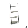 Lentyna MobleKit Juoda Pilka Medžio Metalinis 60 x 34,5 x 150 cm (3 vnt.)