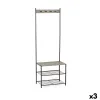 Paltai su lentyna MobleKit Juoda Pilka Medžio Metalinis 160 x 40 x 175 cm (3 vnt.)