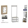 Paltai su lentyna MobleKit Juoda Pilka Medžio Metalinis 160 x 40 x 175 cm (3 vnt.)