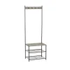 Coat rack with shelf MobleKit Black Grey Wood Metal 160 x 40 x 175 cm (3 Units)