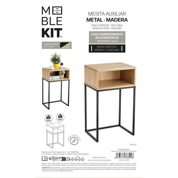 Вспомогательный стол MobleKit Коричневый Чёрный 40 x 30 x 68 cm (3 штук)
