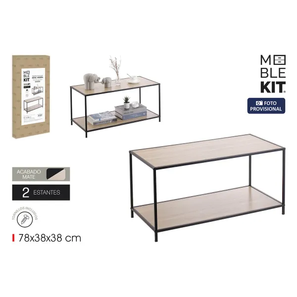 Вспомогательный стол MobleKit Коричневый Чёрный 78 x 38 x 38 cm Деревянный (3 штук)
