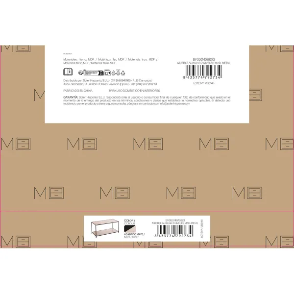 Вспомогательный стол MobleKit Коричневый Чёрный 78 x 38 x 38 cm Деревянный (3 штук)
