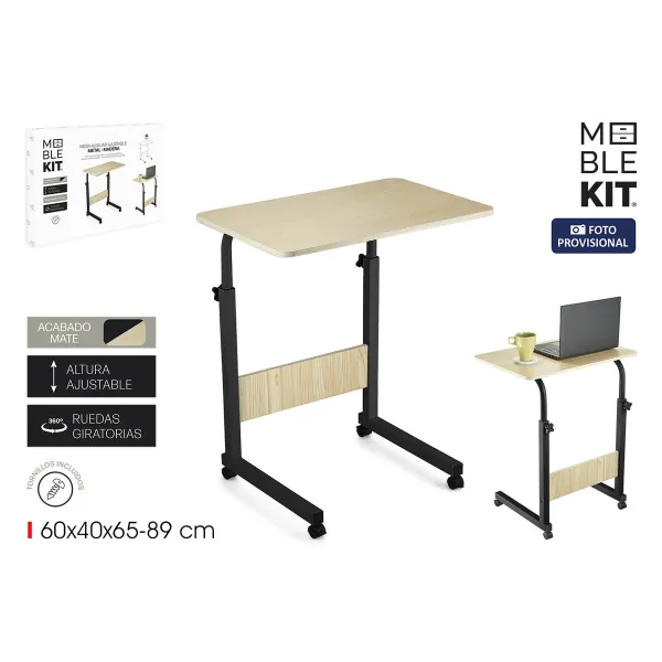 Вспомогательный стол MobleKit Коричневый Чёрный 60 x 40 x 65 cm Деревянный Металл (3 штук)