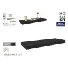 Hyllyt MobleKit Musta Puu 60 x 23,5 x 3,8 cm (6 osaa)