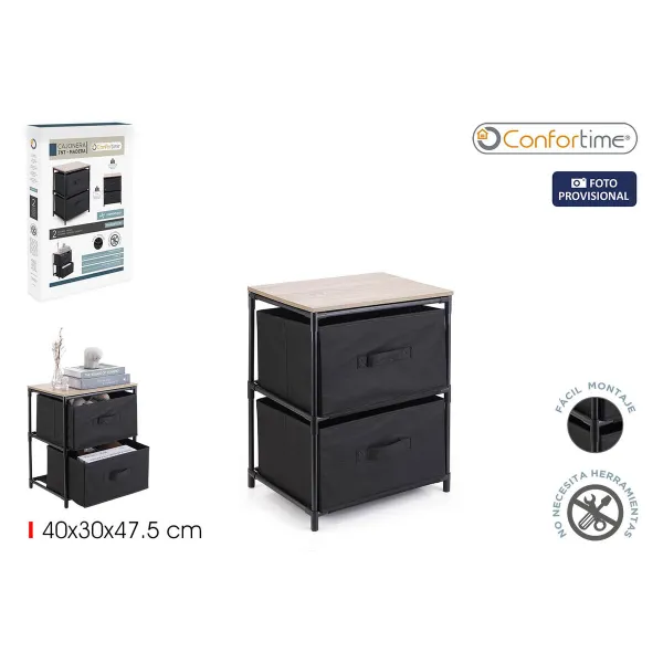 Chest of drawers Confortime Brown Black 40 x 30 x 47,5 cm (6 Units)