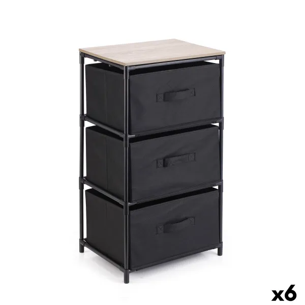 Chest of drawers Confortime Brown Black 40 x 30 x 69 cm (6 Units)