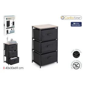 Chest of drawers Confortime Brown Black 40 x 30 x 69 cm (6 Units)