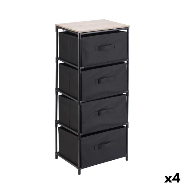 Тумба с ящиками Confortime Коричневый Чёрный 40 x 30 x 90 cm (4 штук)
