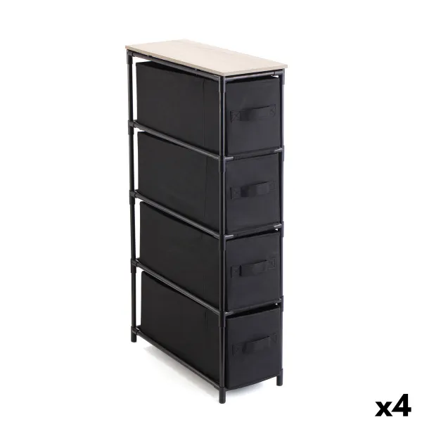 Lipasto Confortime Ruskea Musta 47 x 20 x 90 cm (4 osaa)