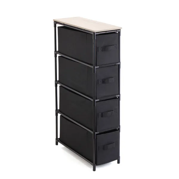 Chest of drawers Confortime Brown Black 47 x 20 x 90 cm (4 Units)