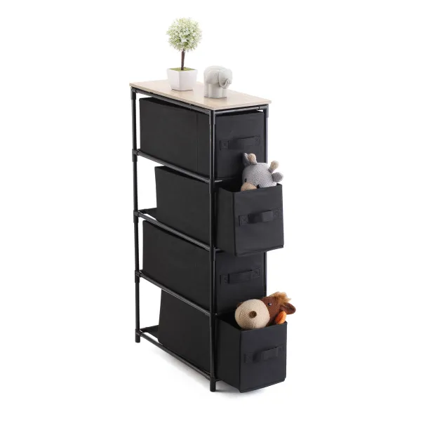 Chest of drawers Confortime Brown Black 47 x 20 x 90 cm (4 Units)