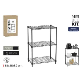 Shelves MobleKit Black Metal 56 x 35 x 82 cm (2 Units)