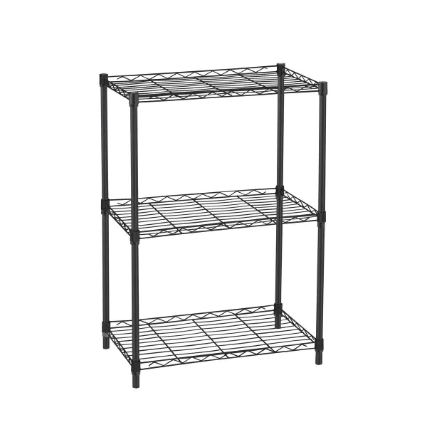 Plaukti MobleKit Melns Metāls 56 x 35 x 82 cm (2 gb.)