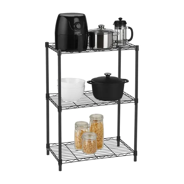 Plaukti MobleKit Melns Metāls 56 x 35 x 82 cm (2 gb.)