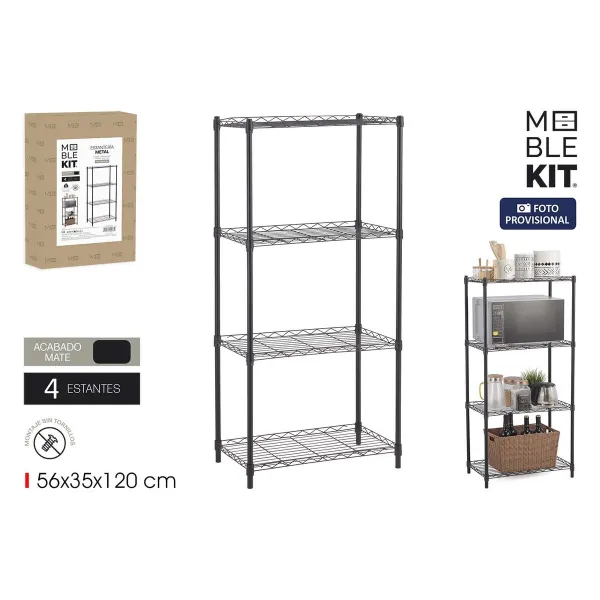 Shelves MobleKit Black Metal 56 x 35 x 120 cm (2 Units)
