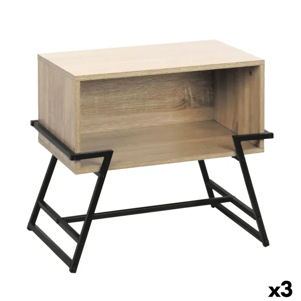 Вспомогательный стол MobleKit Коричневый Чёрный 50 x 33 x 45 cm Металл Деревянный MDF (3 штук)