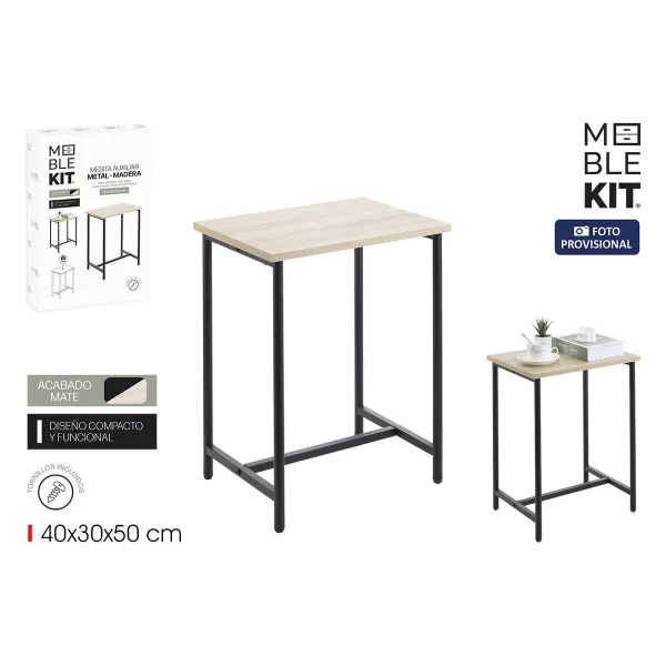 Вспомогательный стол MobleKit Коричневый Чёрный 40 x 30 x 50 cm Металл Деревянный MDF (4 штук)
