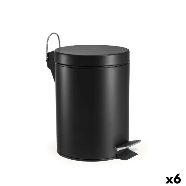Мусорное ведро с педалью Confortime Чёрный 5 L (6 штук)