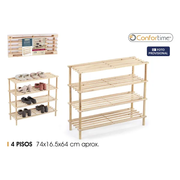 Тумба для обуви Confortime Натуральный Деревянный 74 x 26 x 67 cm (6 штук)
