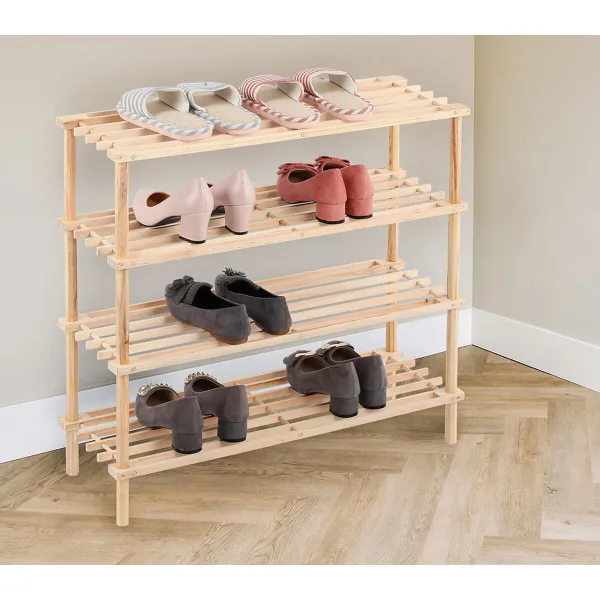 Shoe Rack Confortime Natural Wood 74 x 26 x 67 cm (6 Units)