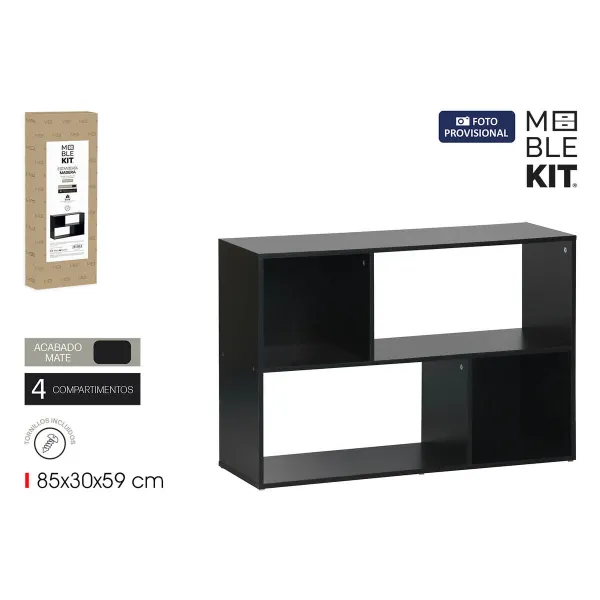 Lentyna MobleKit Juoda Medžio 85 x 30 x 59 cm