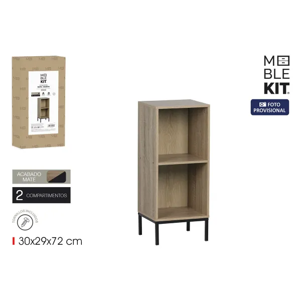 Полка MobleKit Коричневый Чёрный Металл Деревянный MDF 30 x 29 x 72 cm (3 штук)