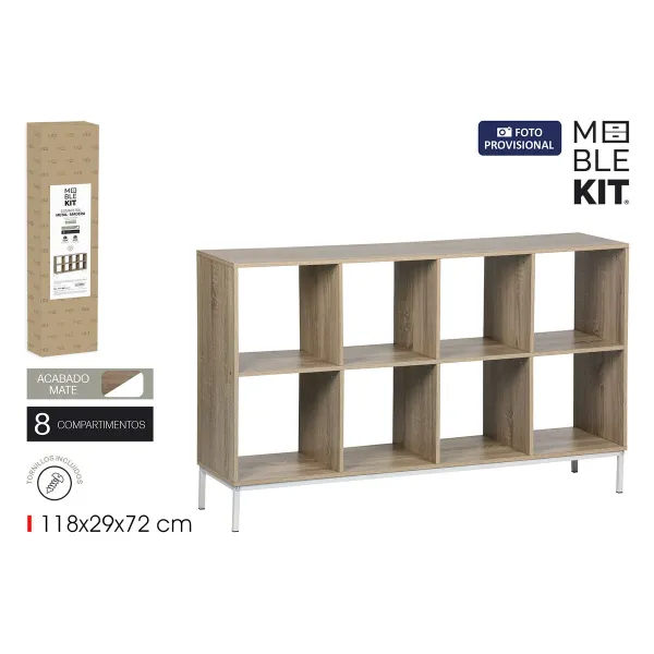 Hyllyt MobleKit Valkoinen Ruskea Puu Metalli 118 x 29 x 72 cm
