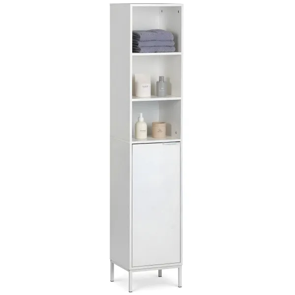 Vonios lentynos MobleKit Balta 30 x 30 x 160 cm Medžio Metalinis