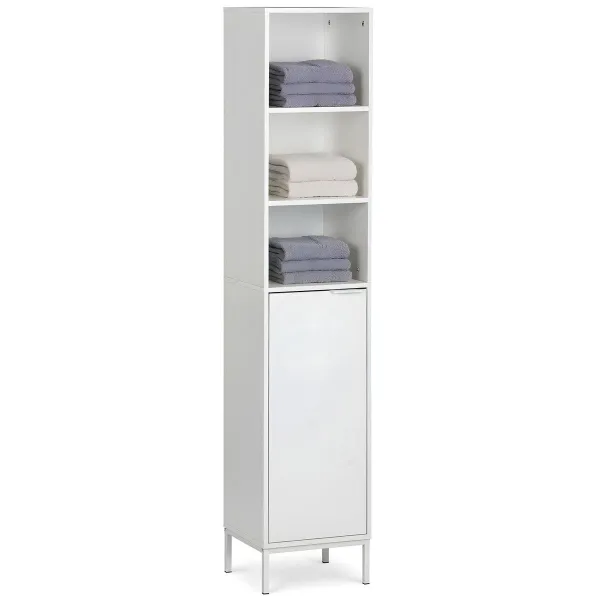 Vannasistabas Plaukti MobleKit Balts 30 x 30 x 160 cm Koks Metāls