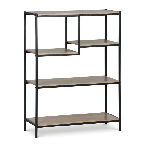 Plaukti MobleKit Brūns Melns Koks Metāls 75 x 30 x 100 cm