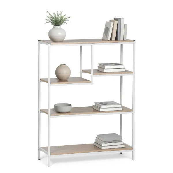 Lentyna MobleKit Balta Ruda Medžio Metalinis 75 x 30 x 100 cm