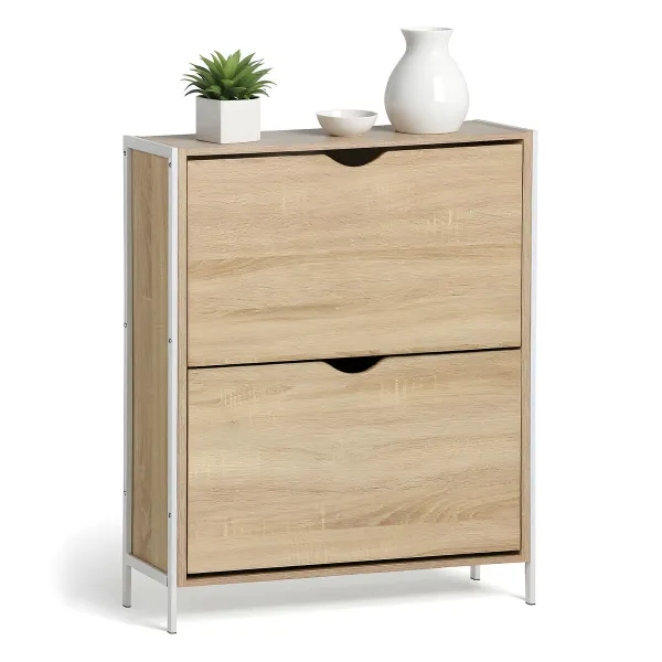 Apavu plaukts MobleKit Balts Brūns Koks Metāls 65 x 24 x 80 cm
