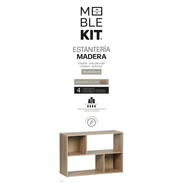 Plaukti MobleKit Brūns Koks 85 x 30 x 59 cm