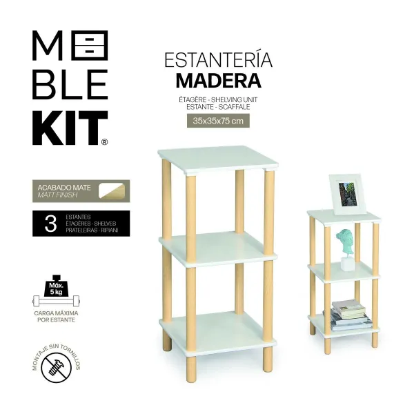 Полка MobleKit Белый Коричневый Деревянный 35 x 35 x 75 cm (2 штук)
