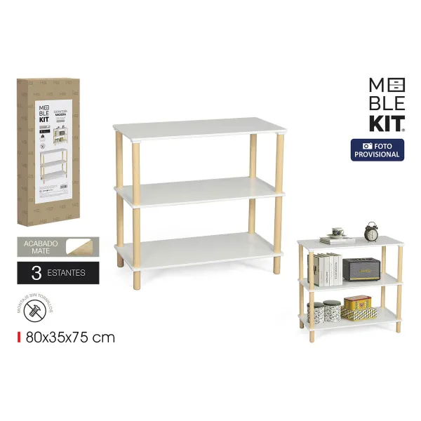 Plaukti MobleKit Balts Koks 80 x 35 x 75 cm