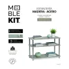 Полка MobleKit Коричневый Серебристый Деревянный Сталь 80 x 38,5 x 56 cm